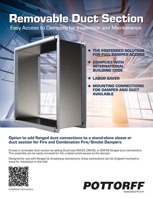 Removable Duct Section for Easy Access to Dampers for Inspection and Maintenance
